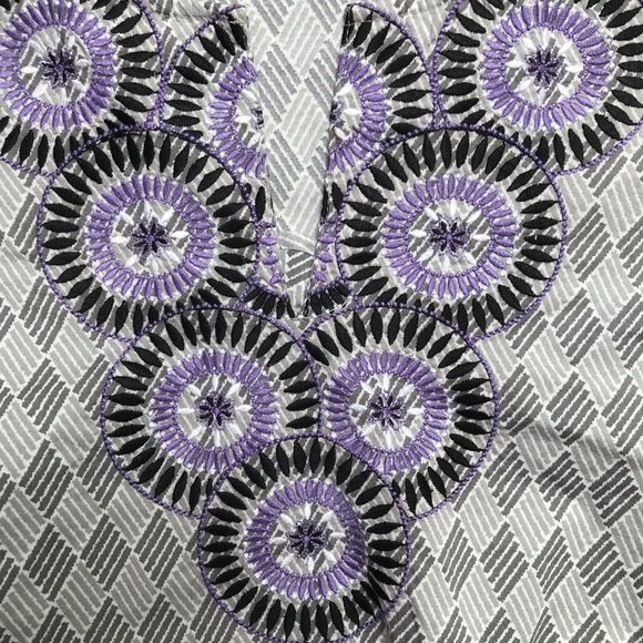 Dana Bachman Purple Embroidered Tunic Top, EUC, L - Picture 5 of 15